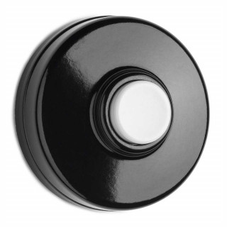 Sonnette en Bakelite® noire avec poussoir blanc THPG