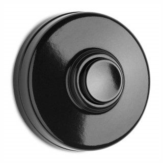 Sonnette en Bakelite® noire avec poussoir noir THPG