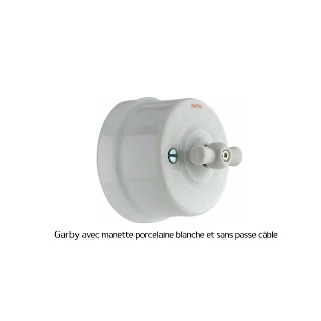 garby avec manette porcelaine blanche sans passe câble