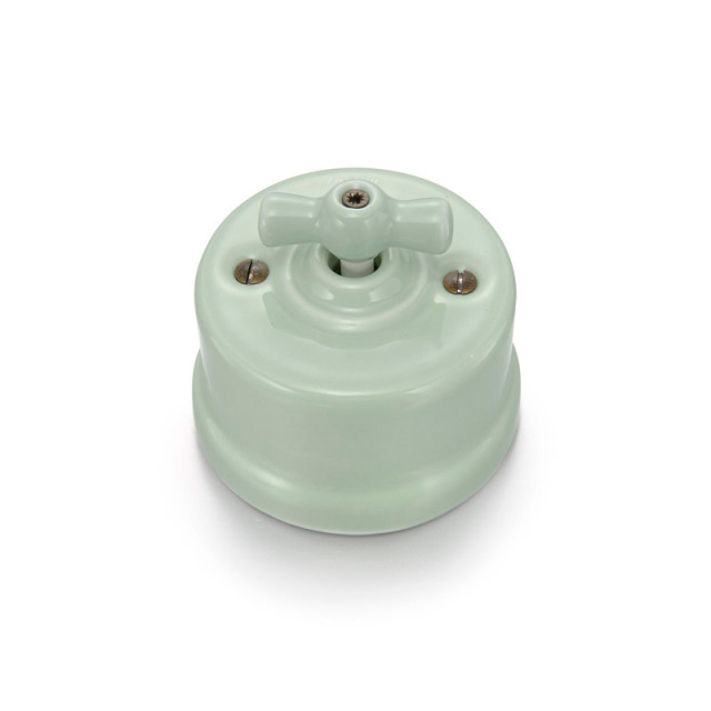 interrupteur garby vert ille avec manette porcelaine vert ille